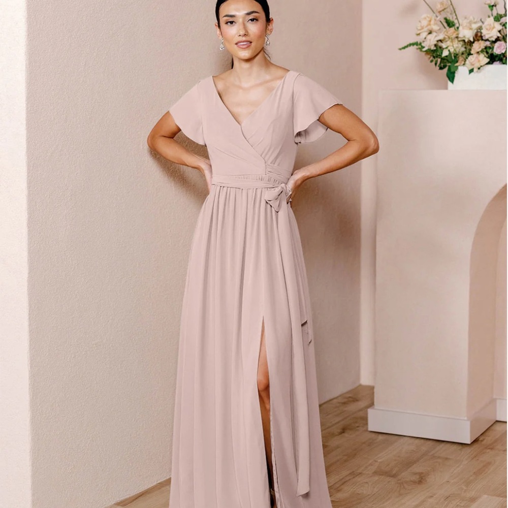 Revelry Bridesmaid Dress Harper Chiffon Faux Wrap Dress
